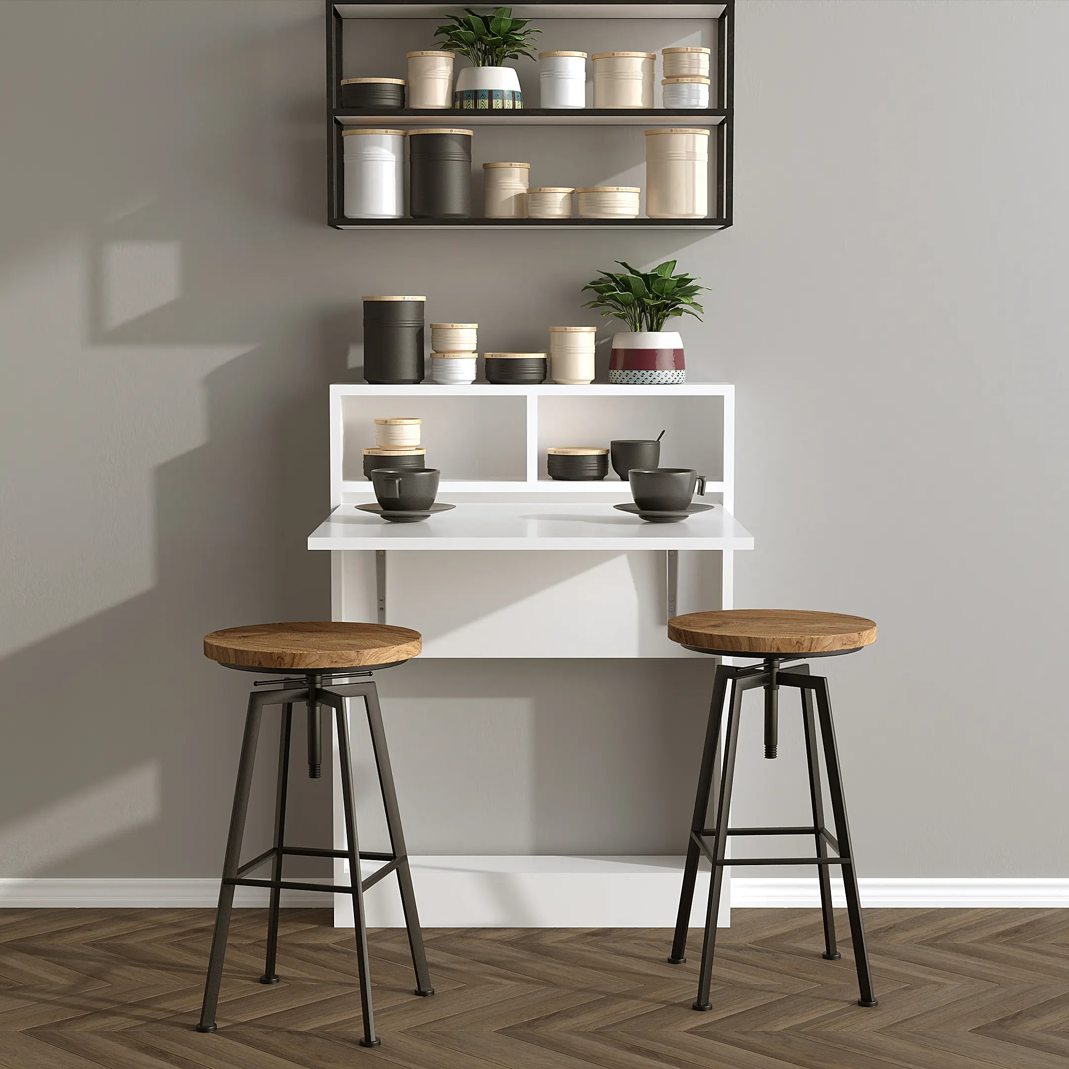 BRACKED Katlanır Masa - Beyaz