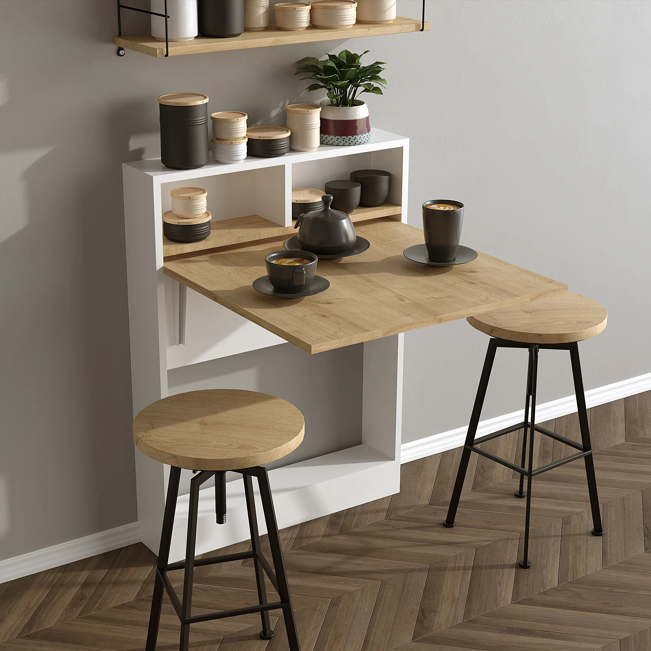 BRACKED Katlanır Masa - Safir Meşe