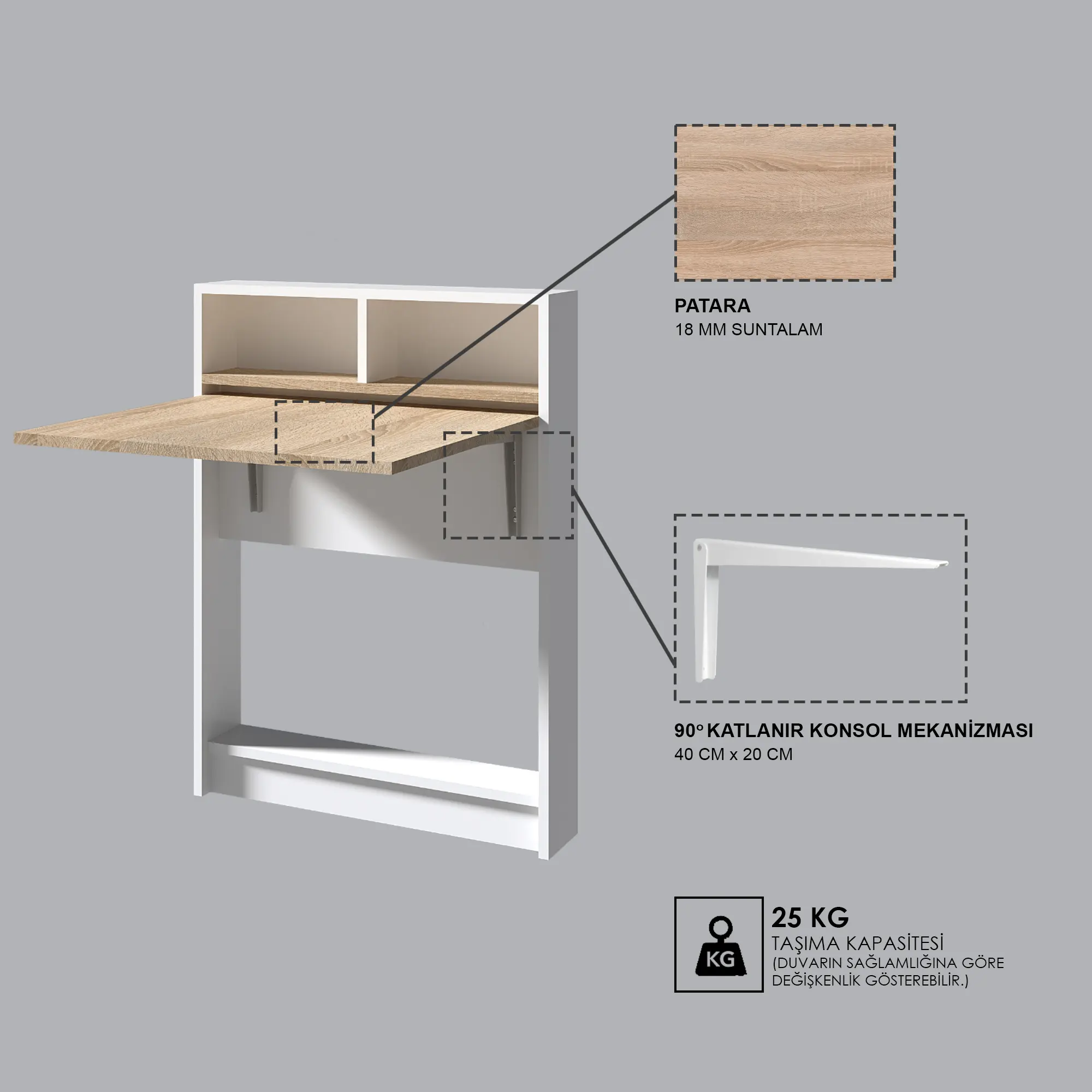 BRACKED Katlanır Masa - Patara