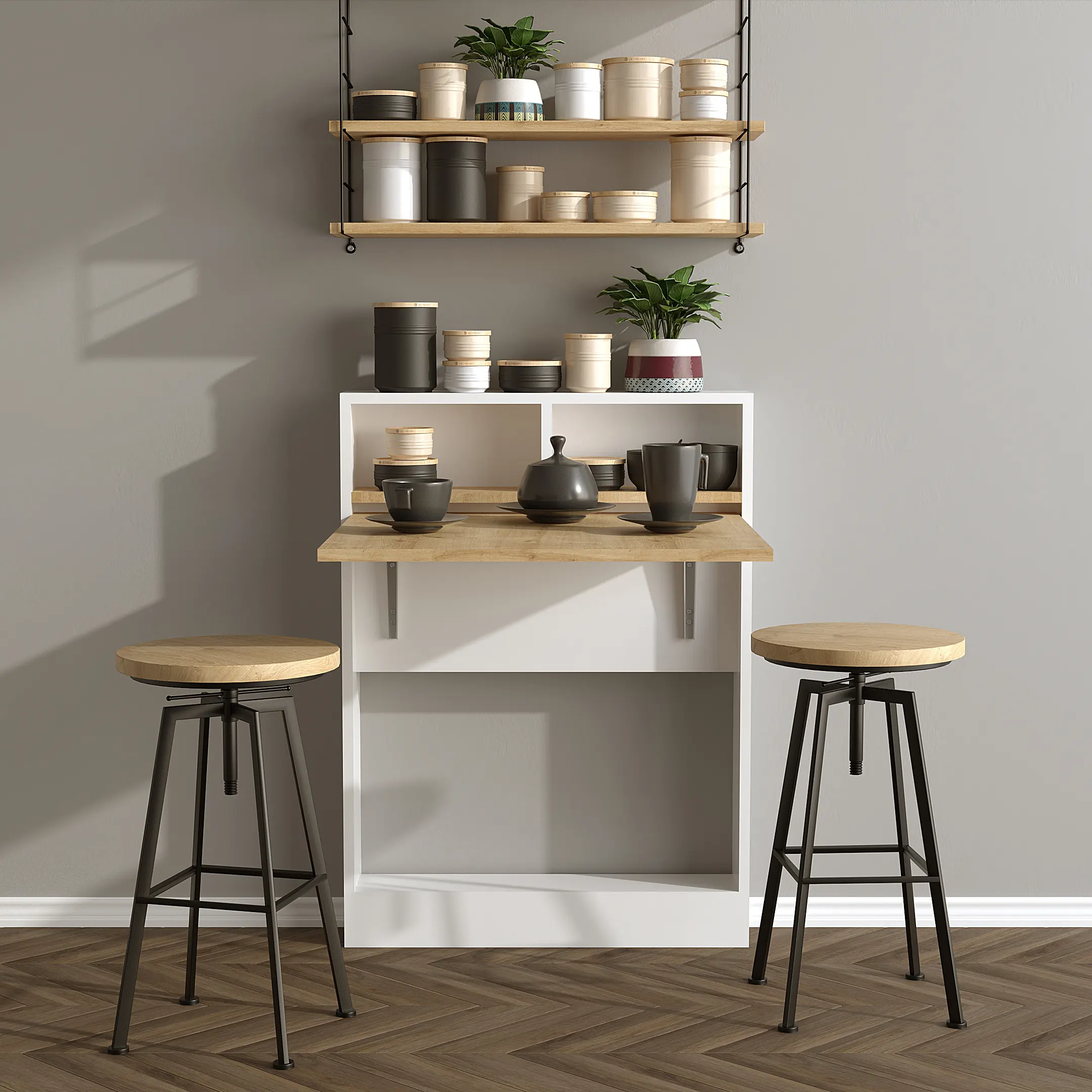 BRACKED Katlanır Masa - Safir Meşe